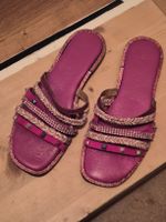 Sandaletten Damen, Grösse 39 pink Glitzer Nieten