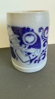Bier Krug, blau/grau, Westerwald, vintage, Top