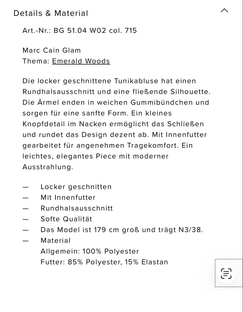 Marc Cain Chemisiers: Marc Cain Bluse Gr 40 – Neuf (Voir description) à Hindelbank par Surlie 8
