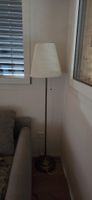 Stehlampe weiss Stoffschirm Messing Fuss guter Zustand