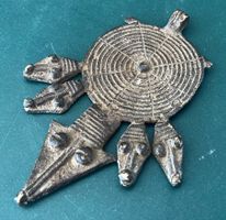 altes Bronze Amulett Schlangen Anhänger Länge 10,8 cm