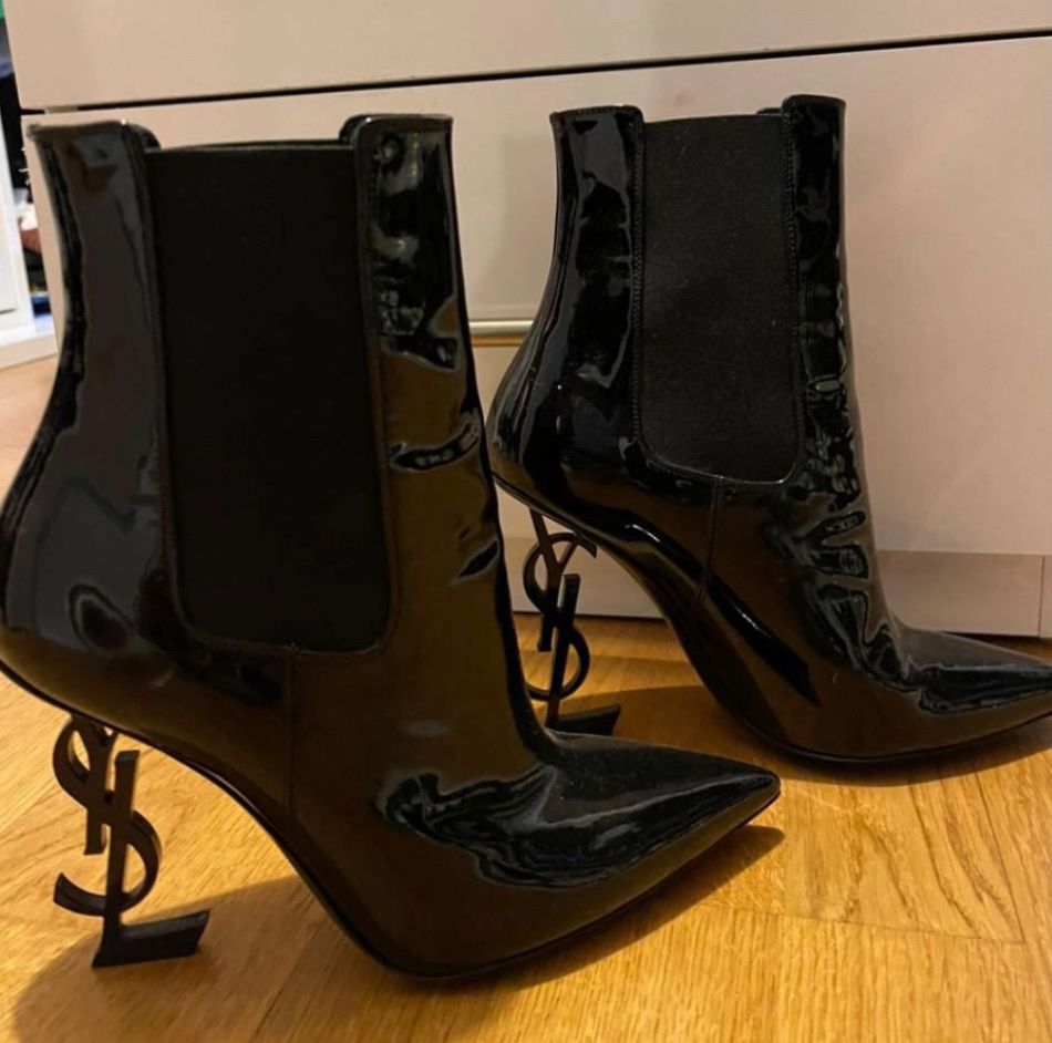 Saint Laurent Scarpe da donna: Bottines YSL Opyum, talon logo, comme neuve, taille – Usato da Lausanne venduto da Christinaki