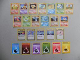 24 versch. Pokémon Sammelkarten Jahr 1999 Deutsche Text KP