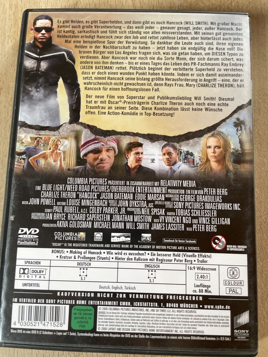 Tutti i DVDs: DVD Hancock – Usato da Dettighofen (Lengwil) venduto da Dolol 1