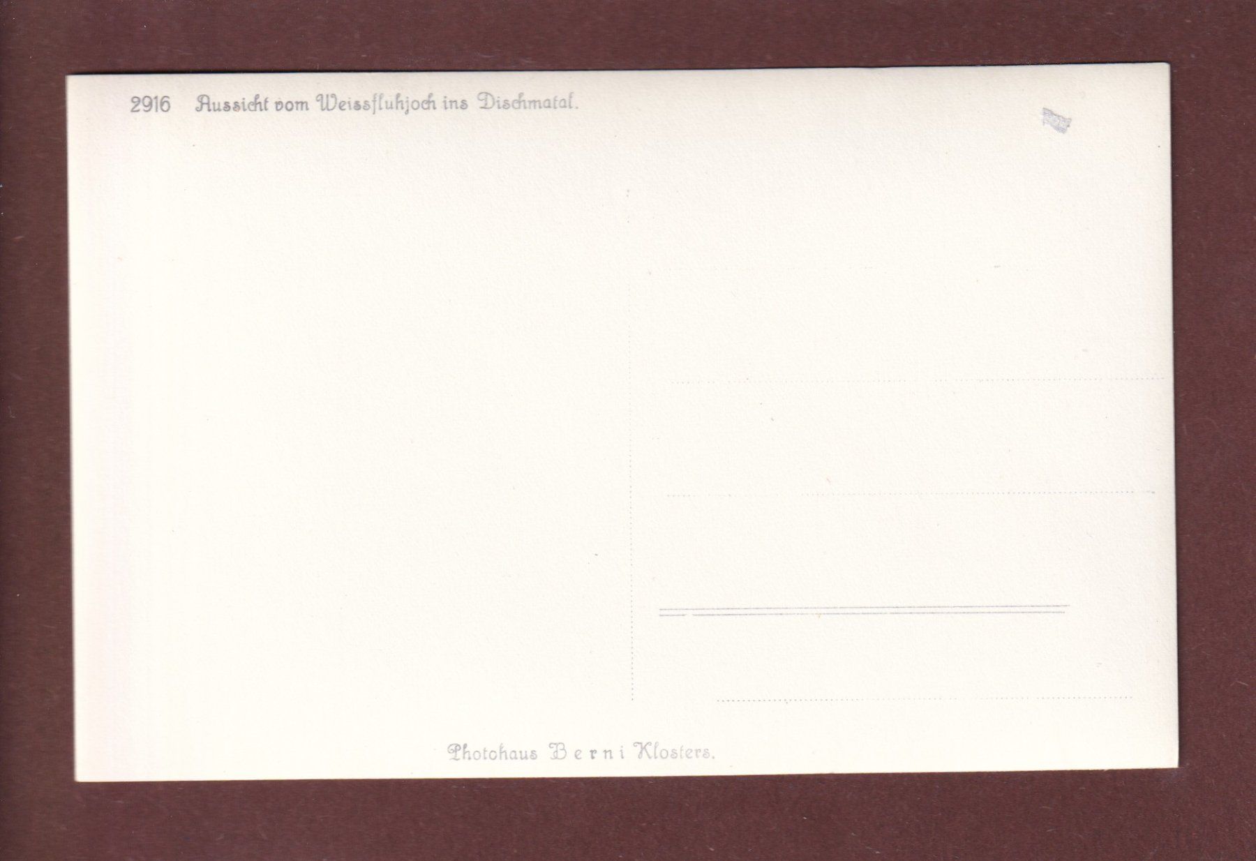 Cartoline postali: WEISSFLUHJOCH - Dischmatal – Usato da Pully venduto da nicecards 1