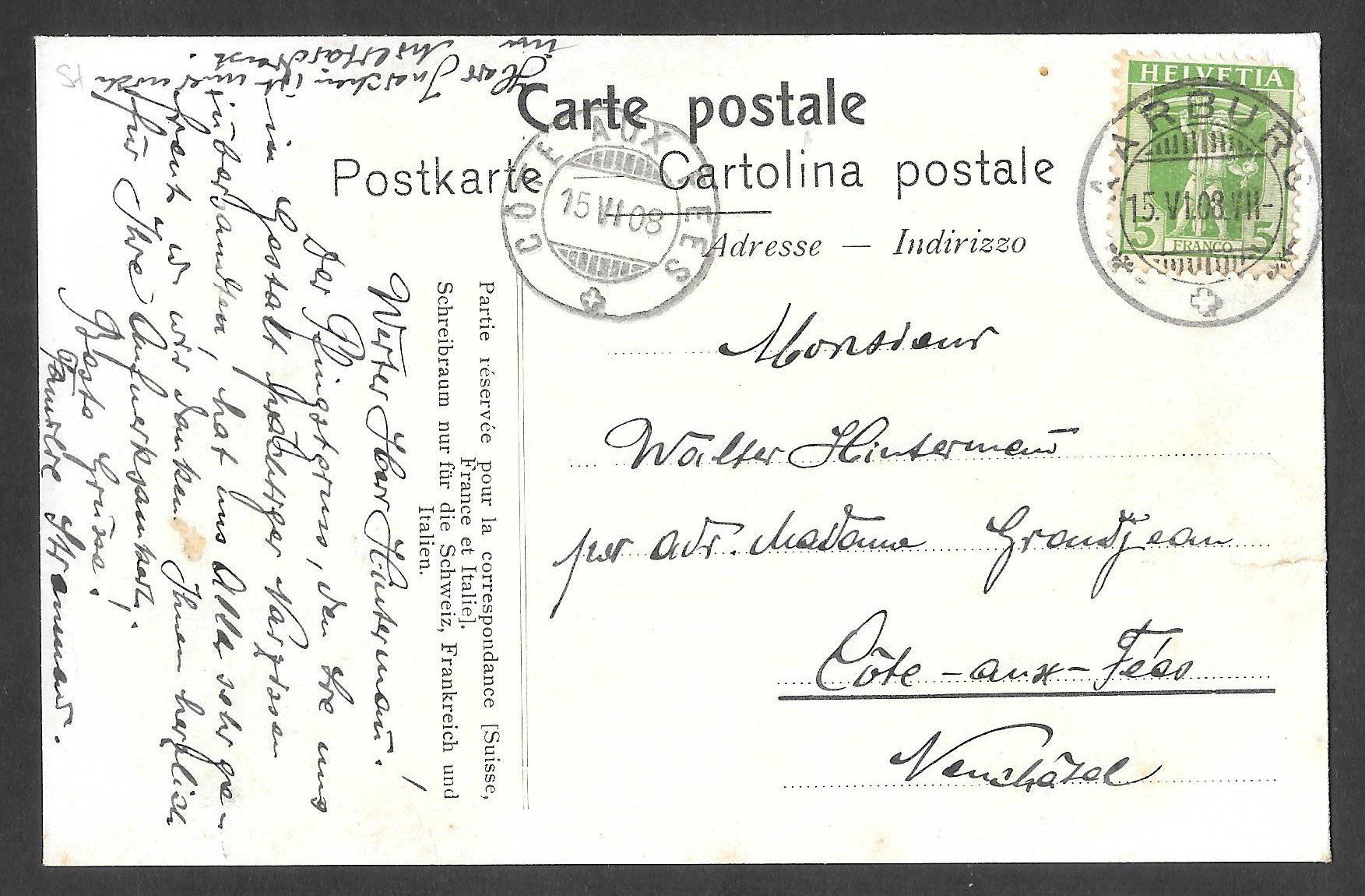 Cartoline postali: Oftringen Privatinstitut Straumann im Lindenhof – Usato da Olten venduto da clotaldi 1