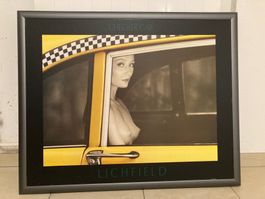 Lichfield Checker Cab Foto Poster gerahmt
