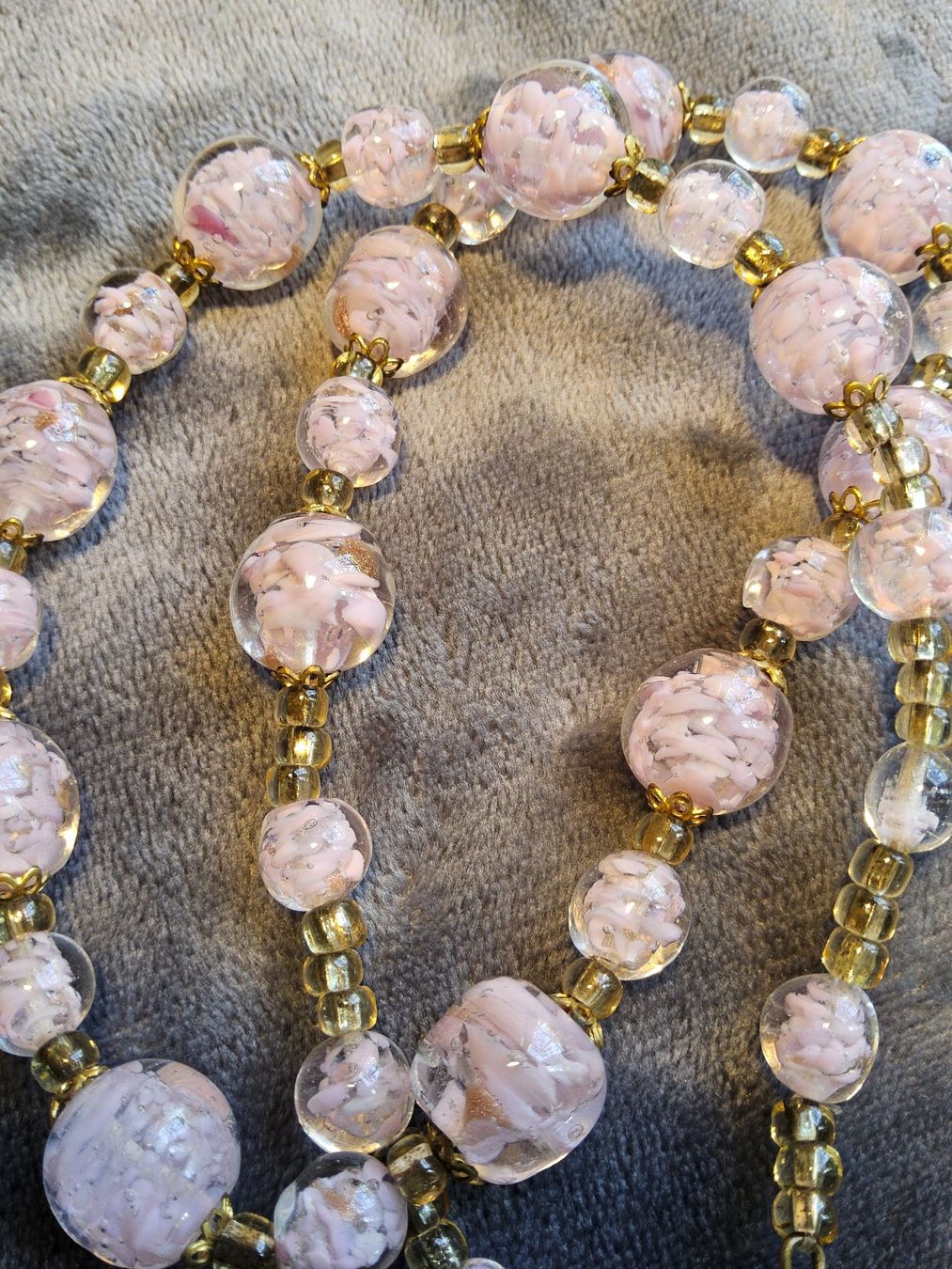 Murano Catenine: Vintage Rosa Murano Glas Halskette Collier – Usato da Zürich venduto da Aleick 1