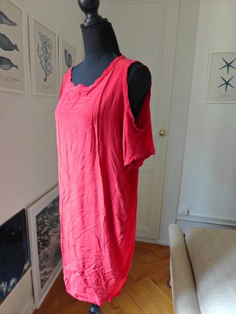 Maje flame silk cold shoulder tunic dress tee 1 S