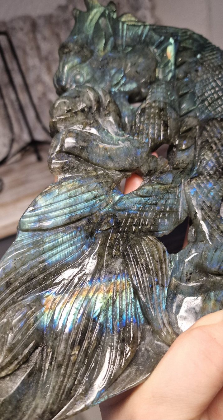 Minerali & Pietre curative: Hochwertiger chinesischer Drache aus Labradorit – Nuovo (secondo la descrizione) da Matzingen venduto da Shay_Crystalz 4