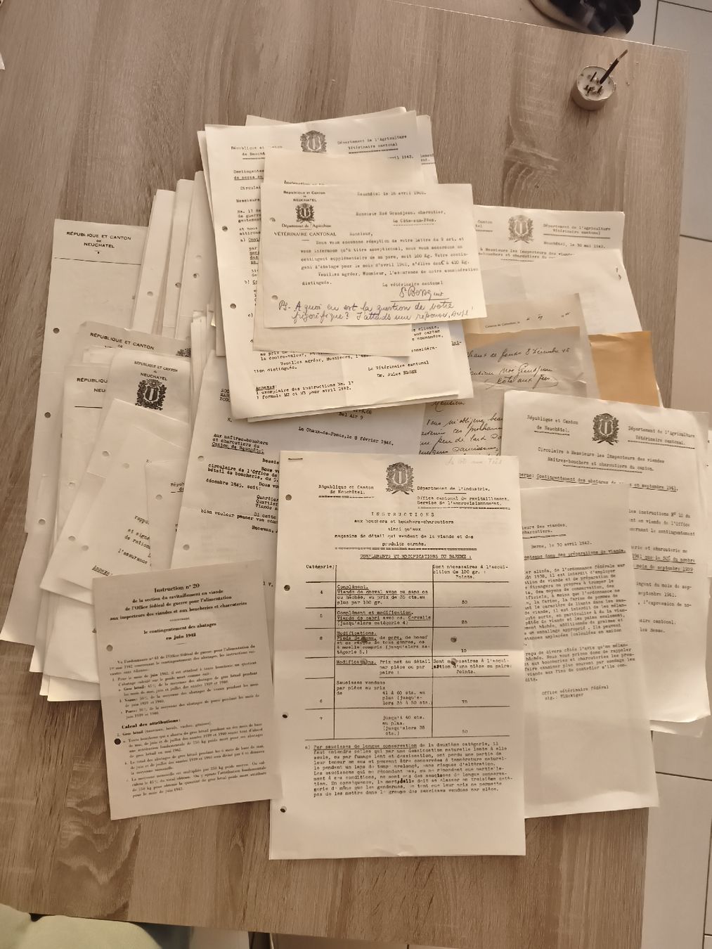 Dokumente: Lot documents administratifs anciens 1941-45 – Gebraucht aus Prilly von jor_x27s