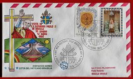 VATIKAN FLUGPOST FLUG PAPST ROM BRASILIA BRASILIEN 1980