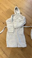 Frottee Bademantel mit Kapuze weiss
