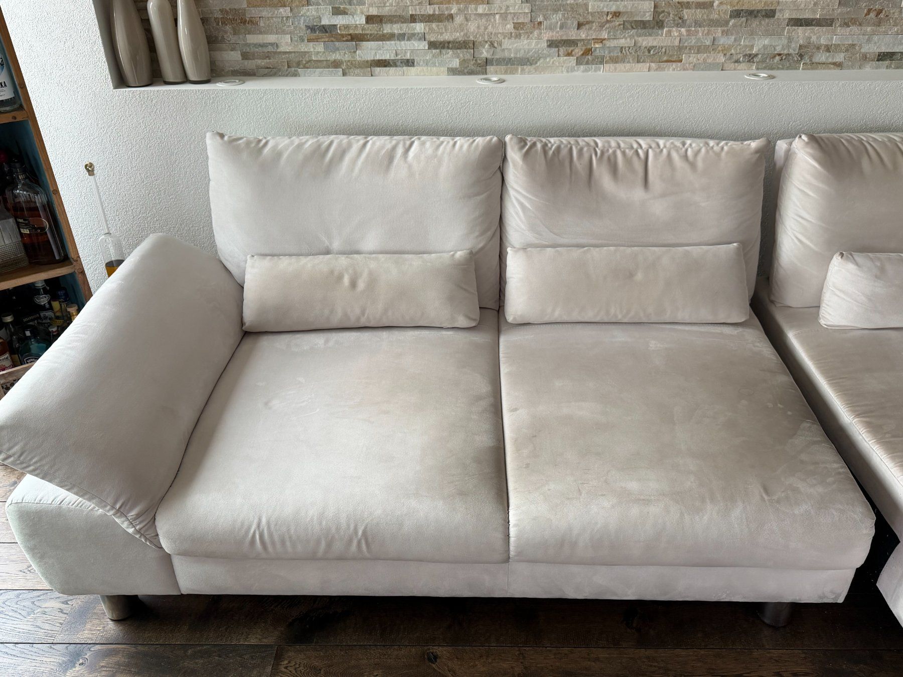 Sofas: Ecksofa hellbeige mit Recamiere gebrauchter Zustand – Gebraucht aus Inwil von Palme 1
