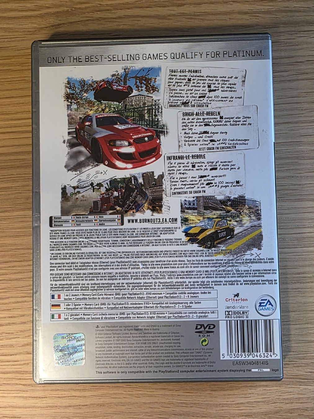 Sony Giochi: Burnout 3 Takedown PS2 PlayStation 2 Platinum komplett – Usato da Bern venduto da Tommy.Z 3
