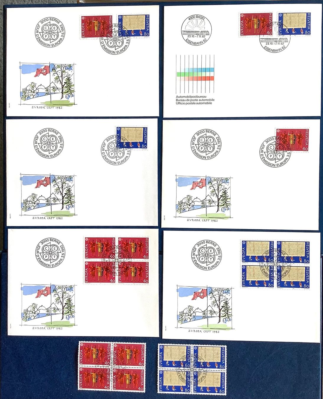 Tutti i francobolli: 1982 Europa  FDC Viererblock - FDC - Einzel - Viererblock ET – Nuovo (secondo la descrizione) da Liestal venduto da Skunk02