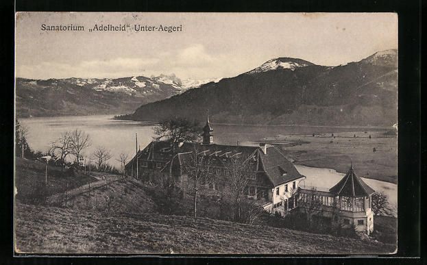 Cartoline postali: AK Unter-Aegeri, Sanatorium Adelheid – Usato da Berlin venduto da bartko-reher