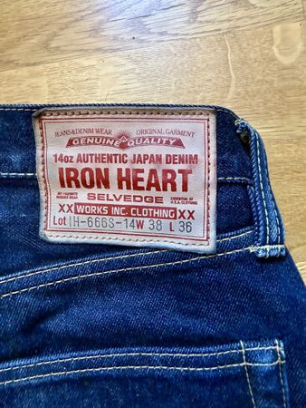 Iron Heart 14oz Selvedge Jeans (W38, L36)