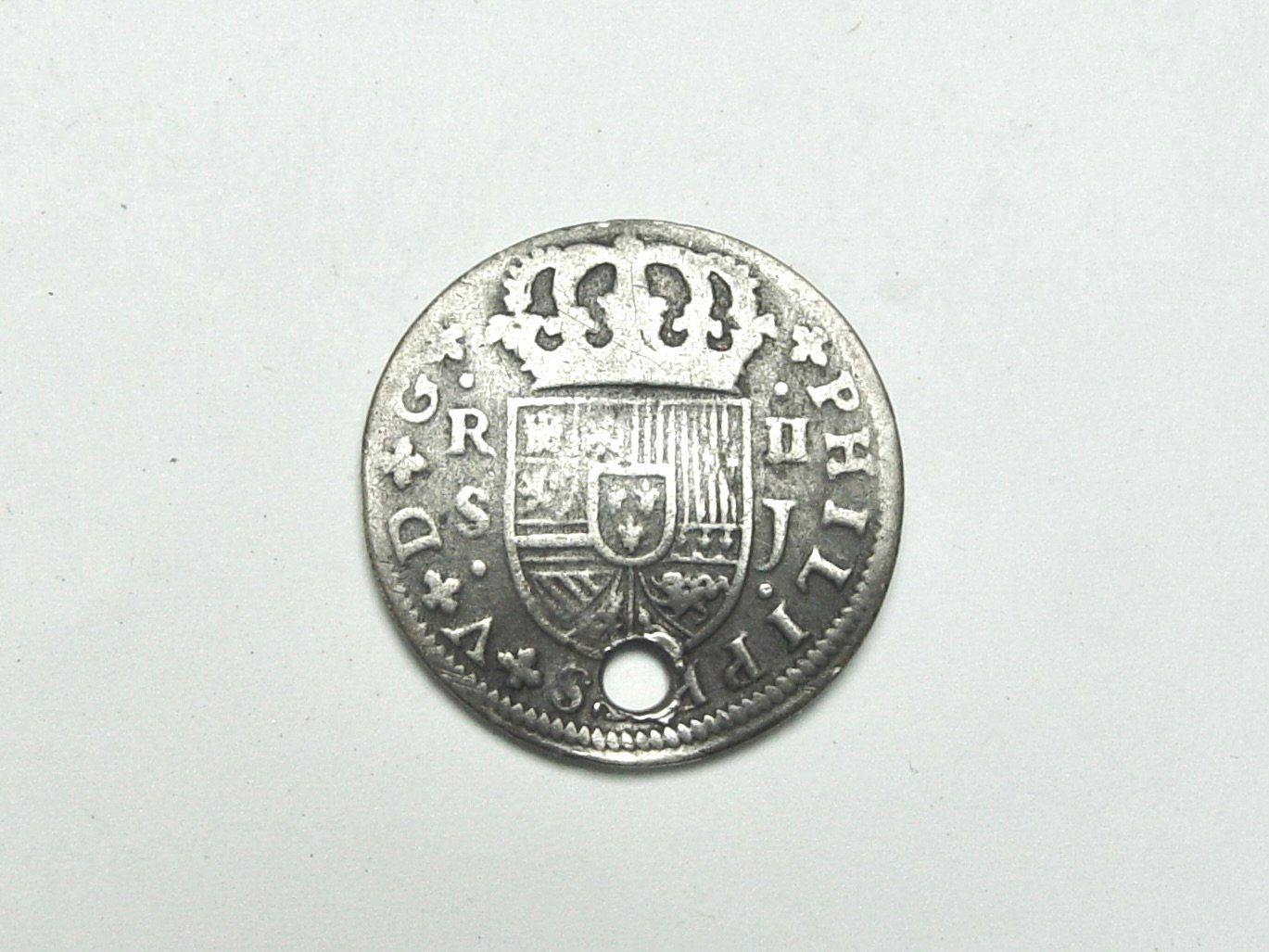 Toutes les monnaies: 2 Reales Silber, gelocht – D'occasion à Henggart par gernli 1