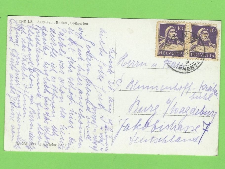 Cartoline postali: Lenk i.S. Aegerten, Boden, Spielgerten – Usato da Zürich venduto da t24_de 1
