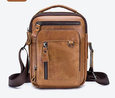 Ledertasche mit Schulterriemen für Herren Sac à bandoulière