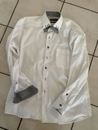 Angelo Roma Hemd, Gr.L weiss, Slim Fit, Top Zustand!