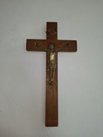 Kruzifix Holz Metall Jesus Christus INRI 25cm