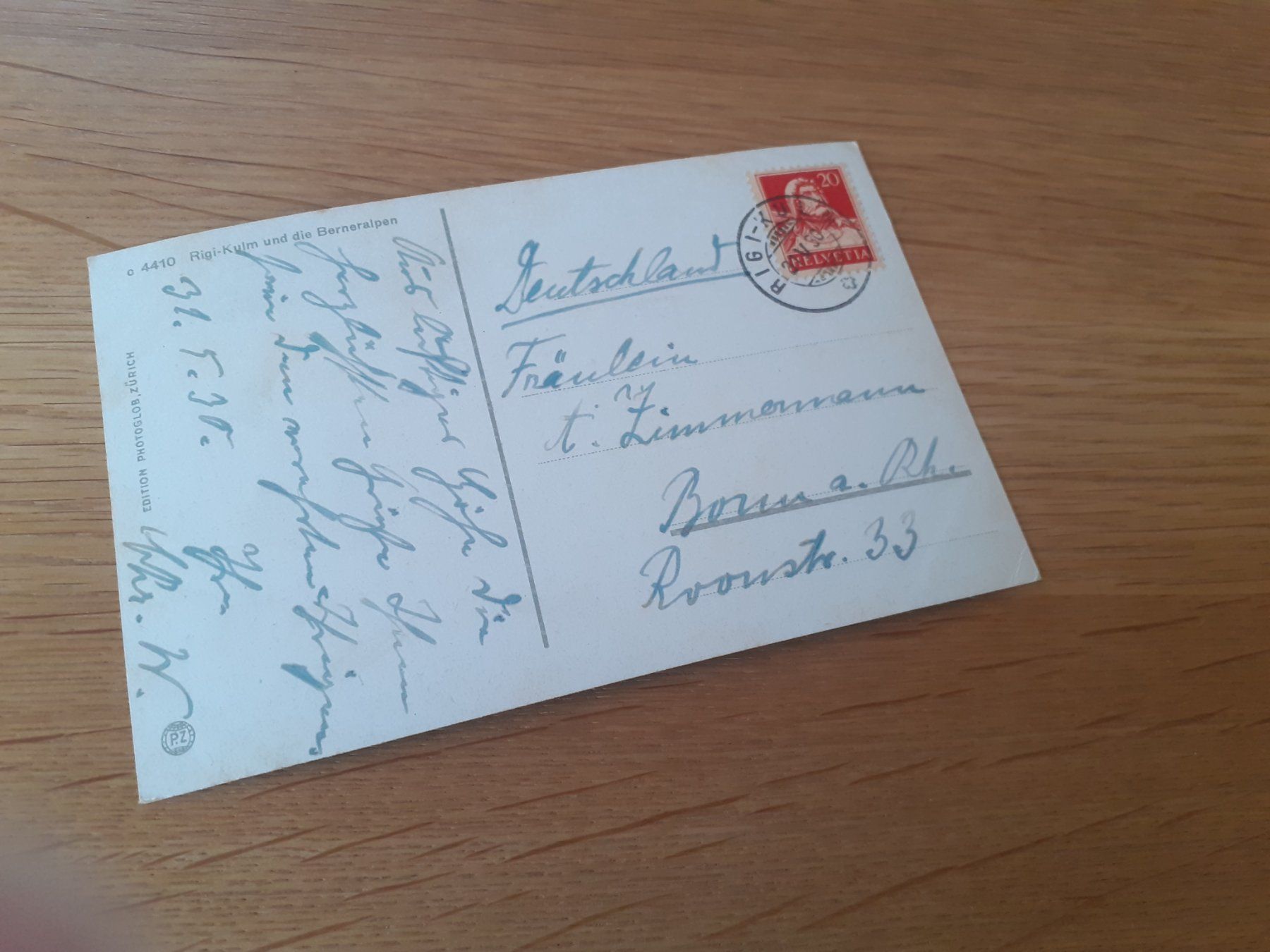 Cartes postales: RIGI KULM - BERNER ALPEN - 1930 – D'occasion à Winterthur par Ornyx7 1