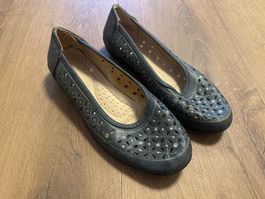 Ballerinas Grau mit Strass Gr 38 wie neu