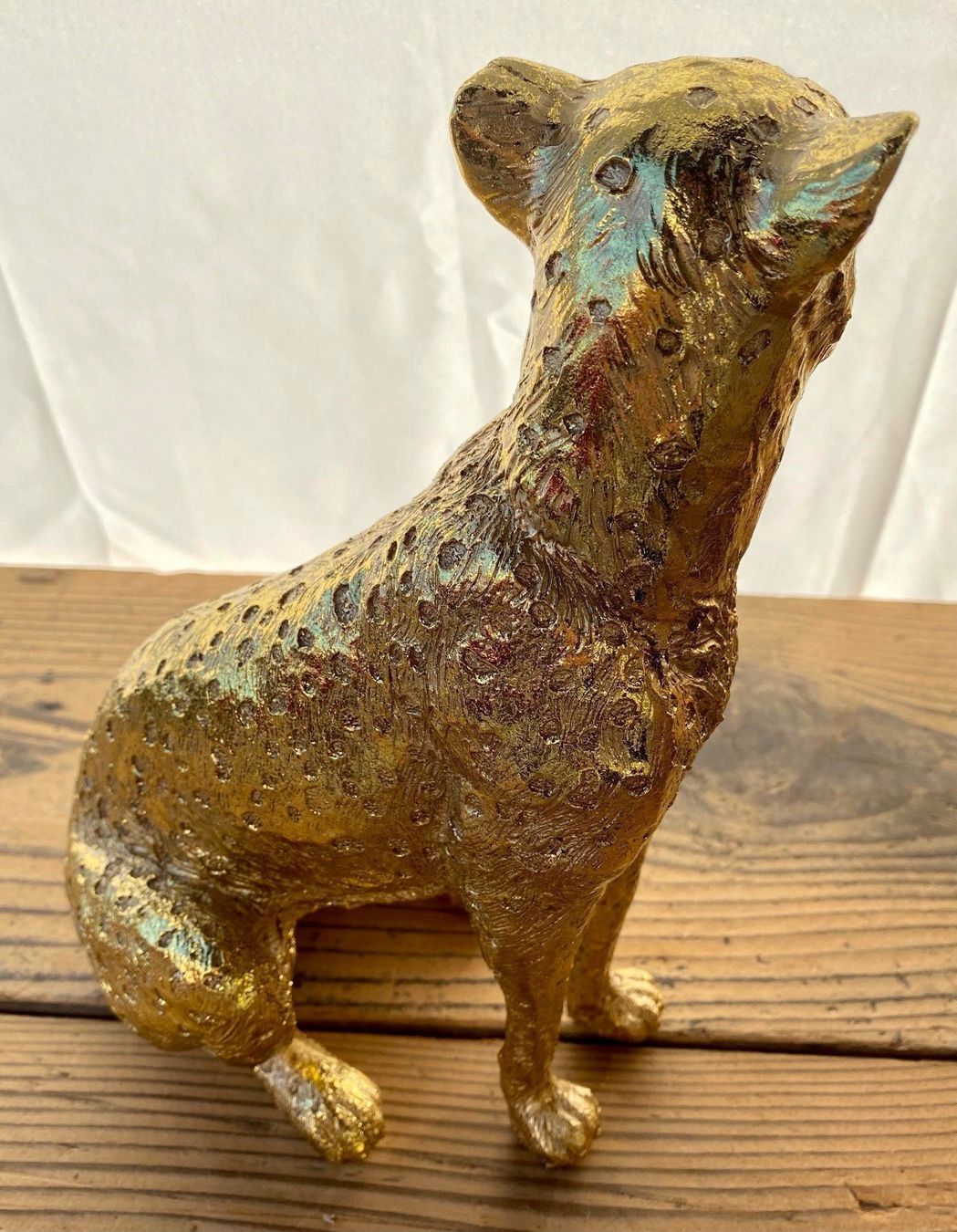 Statuette: Leopard sitzend in Gold / Neu/OVP – Nuovo e nell'imballaggio originale da Volketswil venduto da rubin74 3