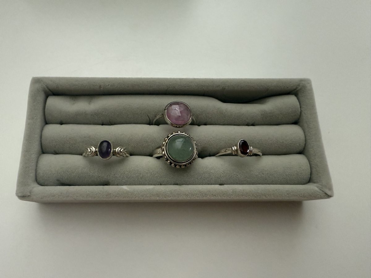 Ringe: 4er Set Silberringe mit Halbedelsteine – Gebraucht aus Zürich von vintagewiedikon 2