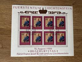 Liechtenstein - 1986 Kleinbogen ZNr 843 mit ET Stempel