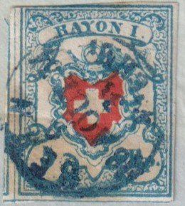 Tutti i francobolli: Brief mit Rayon 17II, blauer Vollstempel BERN+++++++ – Usato da Samnaun-Compatsch venduto da Muckimu 1