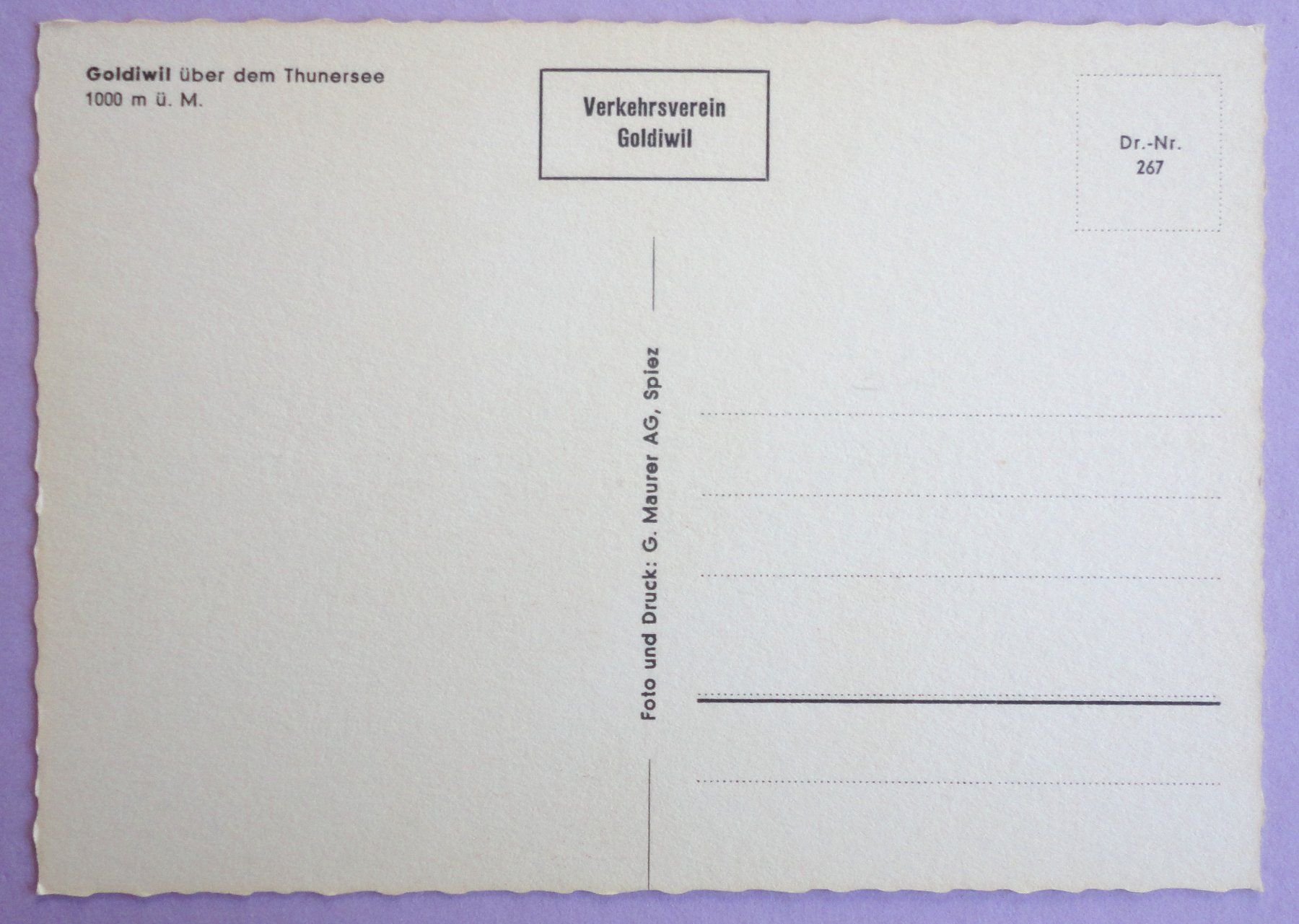 Cartoline postali: Goldwil über dem Thunersee – Usato da Fétigny venduto da Billy2miny 1