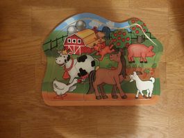 Wooden Puzzle Farm Animals Shaped