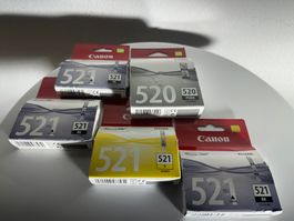 5 Original Canon Tintenpatronen PGI-520/CLI-521 ungeöffn