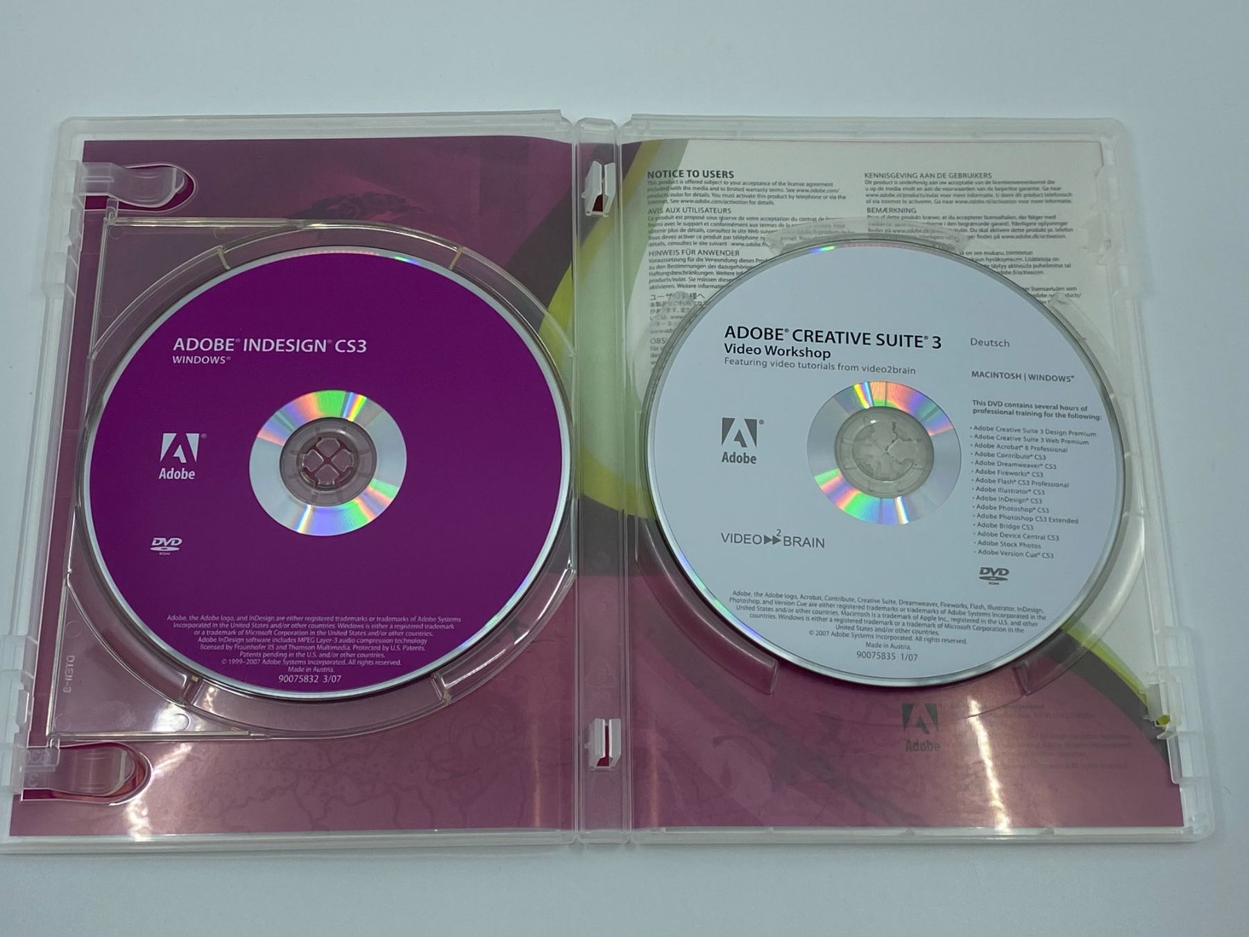 Adobe Software: Adobe InDesign CS3 - Windows DVDs inkl. Video2Brain Workshop – Usato da Langwiesen venduto da Restposten-24 1