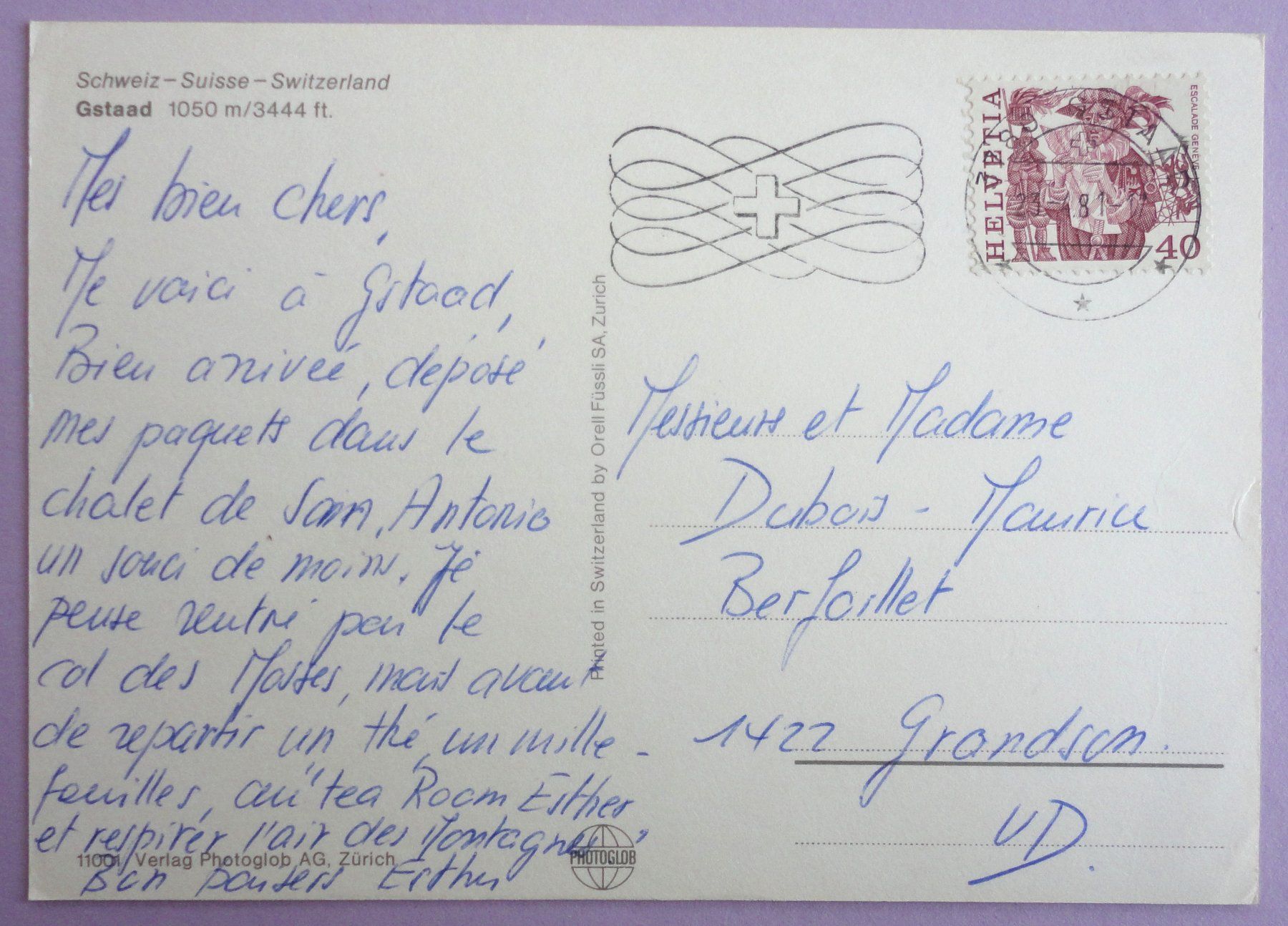 Cartes postales: Gstaad 1050 m – D'occasion à Fétigny par Billy2miny 1