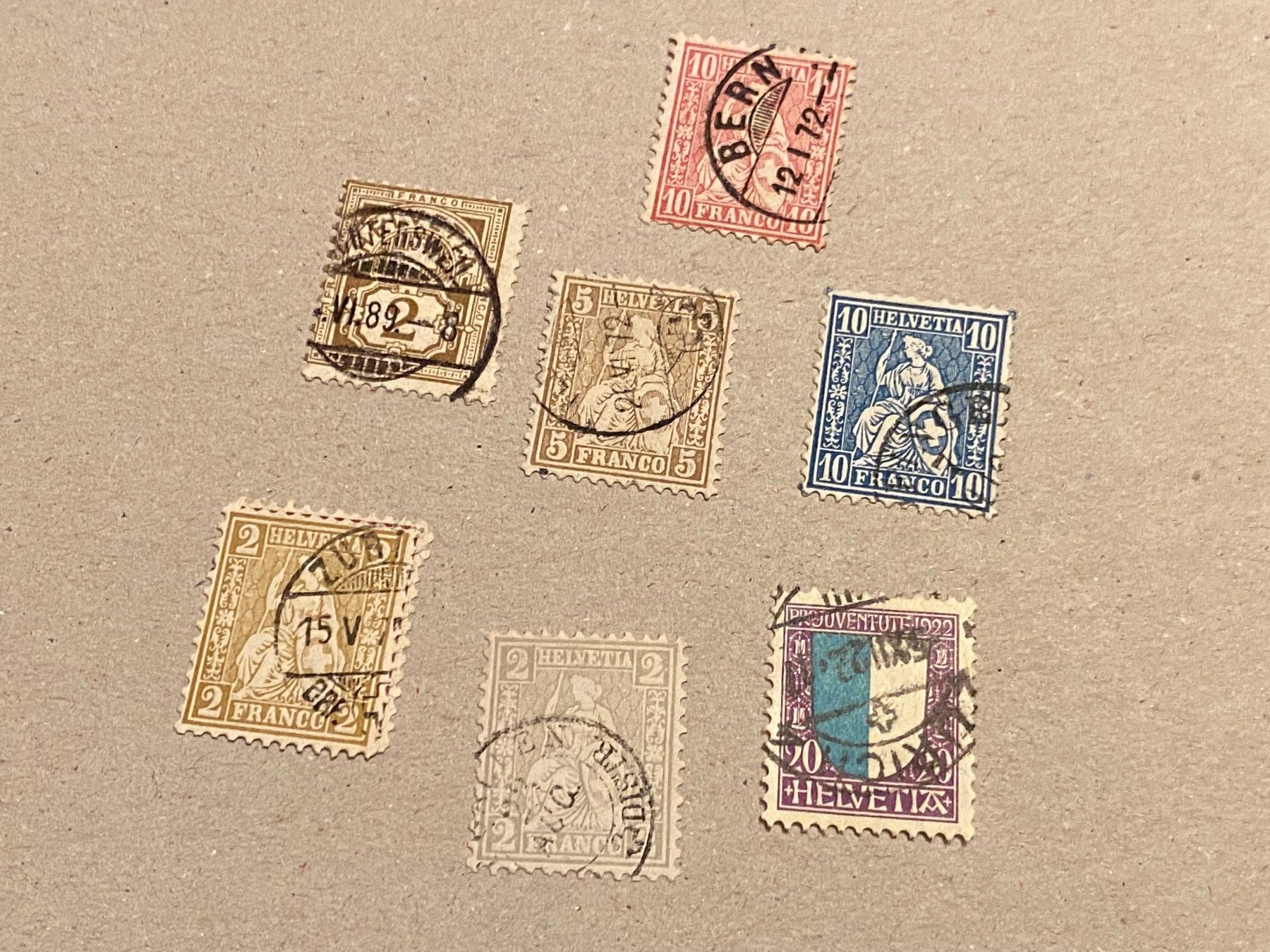 Tutti i francobolli: Lot, 7 Briefmarken – Usato da Aarau venduto da hilde47