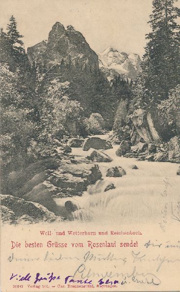 Cartoline postali: Rosenlaui + 1901 – Usato da Emmenbrücke venduto da teestube