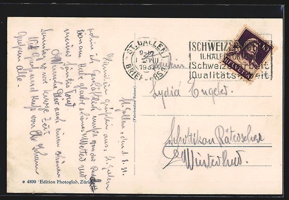 Cartes postales: St. Gallen, Blick über die Dächer mit  – D'occasion à Berlin par bartko-reher 1