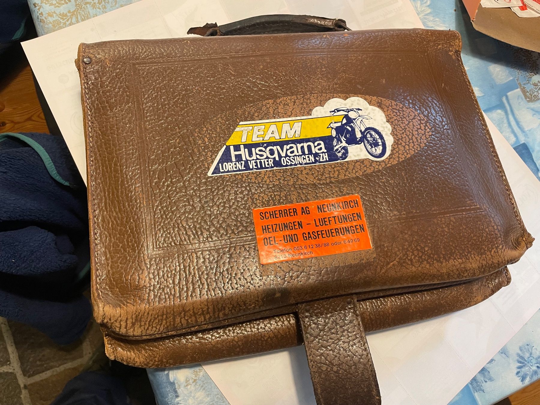 Taschen: Vintage Schulmappe aus Leder – Gebraucht aus Thayngen von stammsani 1