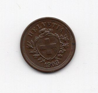 Tutti le monete: (946) Schweiz, 1 Rappen, 1903, top stgl – Usato da Rüthi (Rheintal) venduto da erdnuessli1 1