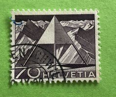 Nr.308 mit Stempel Triangulationspunkt Technik und Landschaf