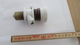 Lampenfassung Porzellan/Messing mit 2 Stromabnehmer