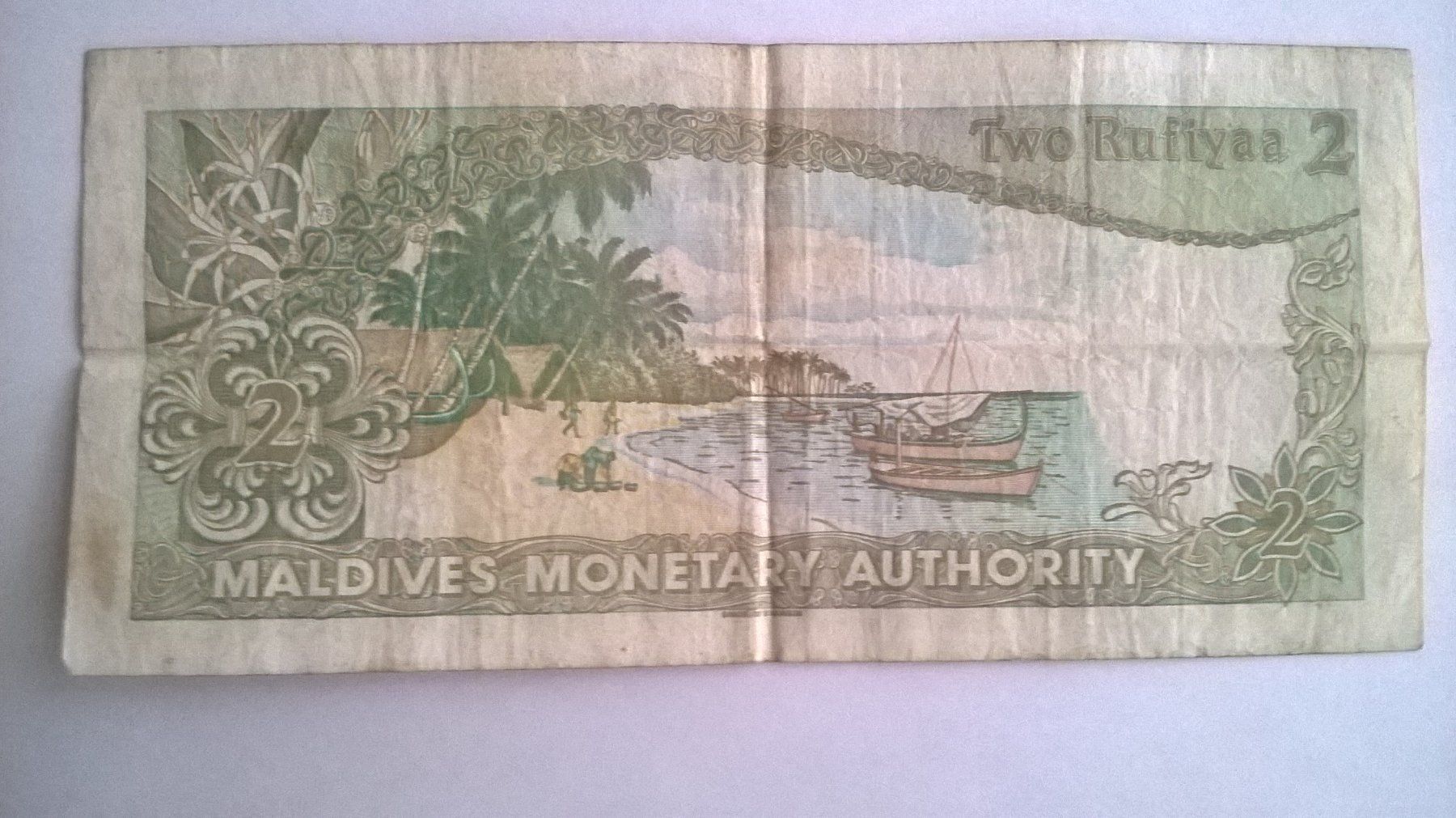 Banknoten: Billet banque Maldives 2 Rufiyaa 1983 BE – Gebraucht aus Fontainemelon von cathare67 1