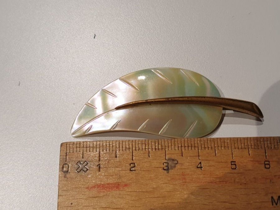 Spille & Fermagli: Brosche Blatt, Perlmut, Vintage – Usato da Heinrichswil venduto da sabi2809 2
