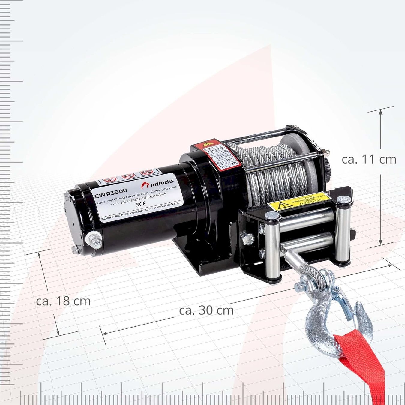 Argani forestali & Pinze posteriori : ROTFUCHS Elektrische Seilwinde 1360KG – Nuovo e nell'imballaggio originale da Bottighofen venduto da zaap 3