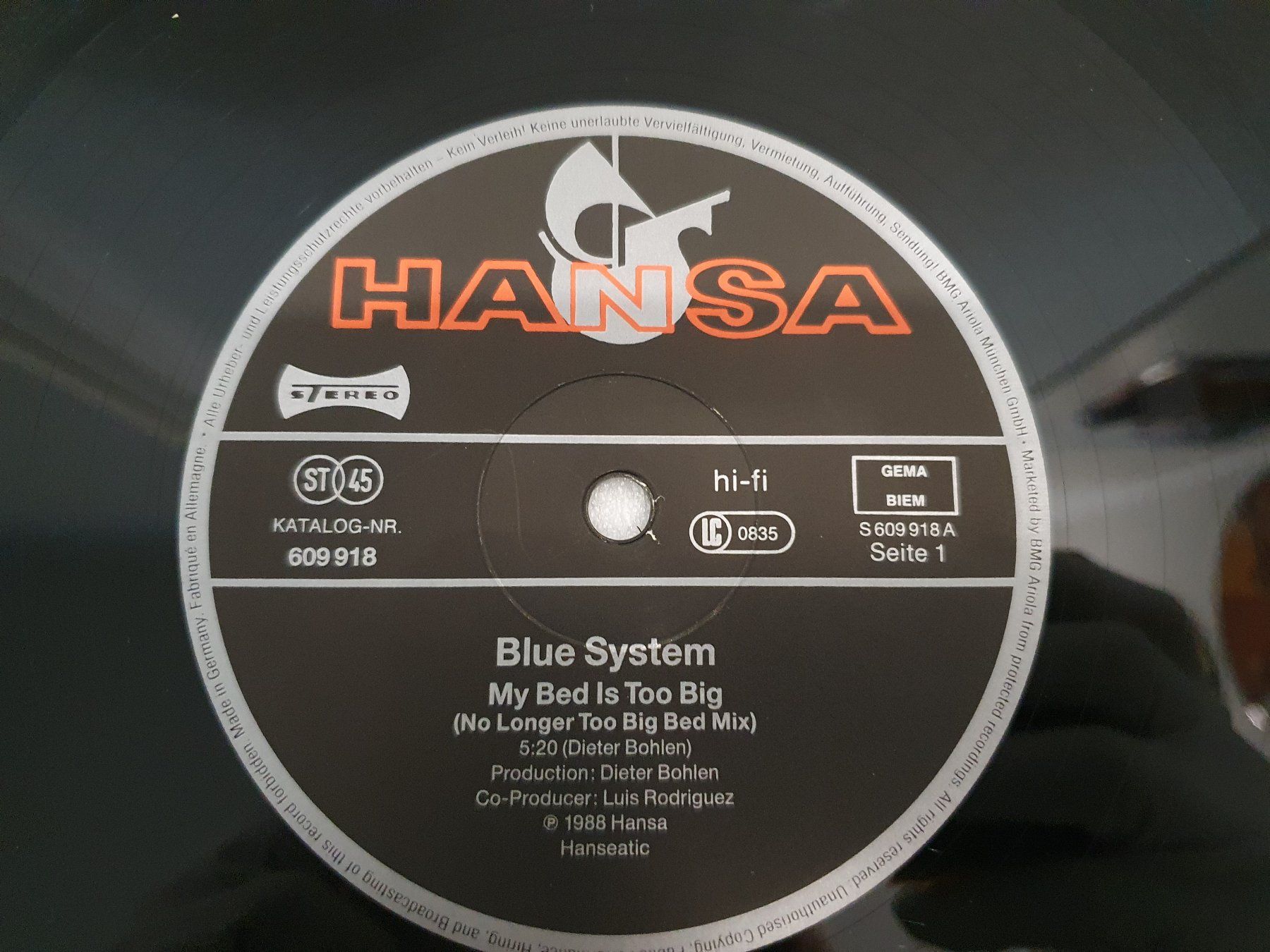 Schallplatten: Blue System – My Bed Is Too Big – Gebraucht aus Uster von Vinyl-Leidenschaft 3