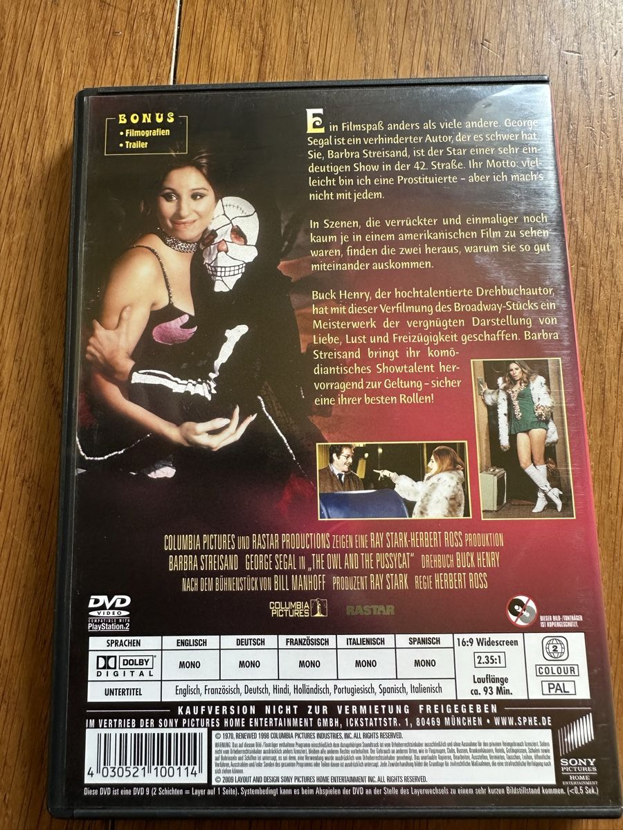 Tutti i DVDs: Die Eule und das Kätzchen DVD Barbra Streisand – Usato da Benken ZH venduto da Audi-erich 1